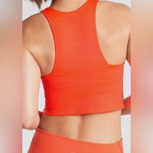 Athleta Ultimate Space Dye Crop Tank/ Sports Bra in SuperSonic Red